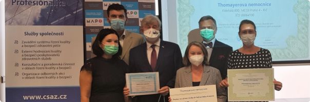 Thomayerova nemocnice se stala absolutním vítězem projektu „Kvalitní a bezpečná nemocnice 2020“
